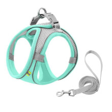 (green, XXS) Cat Harness Leash Set Escape Proof Kitten Harness For Cat Small Dog Breathable Puppy Pet Walking Lead Leash Cat Accessories