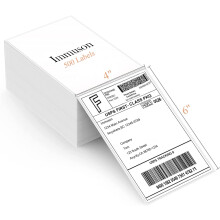 Immuson Fanfold 4 x 6 Direkt Termisk Etiketter Vita Perforerade Fraktetiketter 500 Etiketter/Staple