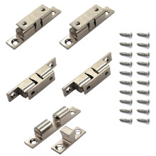 70MM Ball Catch Omitfu Set of 5 Solid Brass Chromium Plated Adjustable Double Ball Tension Roller Catch Latch Hardware Fitting for Cabinet Closet Furn