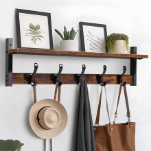 Tatub 29 Rustic Coat Rack Wall Mount with Shelf Wall Hooks with Shelf Entryway Floating Shelf with 5 Metal Hooks Coat Hange