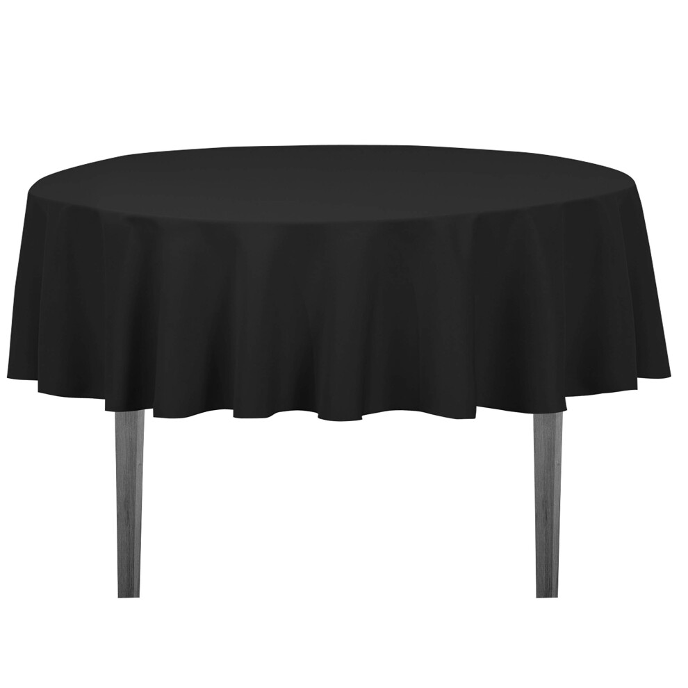 Linentablecloth Tischdecke Aus Polyester, Rund, 178 Cm, Schwarz-image