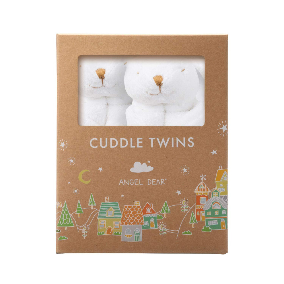 Caro Caro Angel Dear Cuddle Twins Blankie, White Bunny