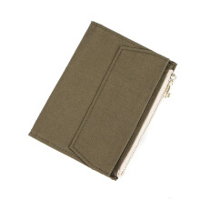 Moterm canvas ritsvak voor reisnotitieboek, 1 insteekhoesje navulling voor TN-accessoires papieren kaarthouder opbergzak (paspoortformaat, olijfgroen)