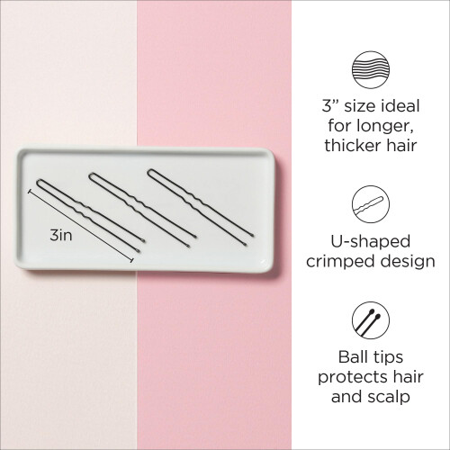 Diane Hair Pins Black 3 """" (D473) 1