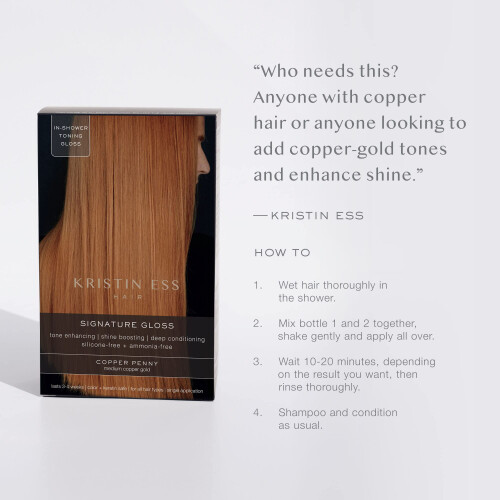 Kristin Ess Signature Haarglans - Copper Penny: Medium Copper Goud 2