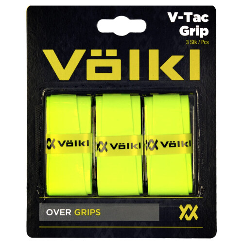 Volkl V-Tac Ρακέτα Τένις Overgrip-Συσκευασία 3 (Νεον Κίτρινο)