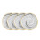 HomeVss, Fine china Artisan Marbled 20pc Dinnerware Set, grey with gold Line 5