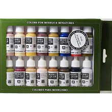 Vallejo Face/Skin Colors Paint Set  16-Colors  17ml  0.57 Fl Oz (Pack of 16)