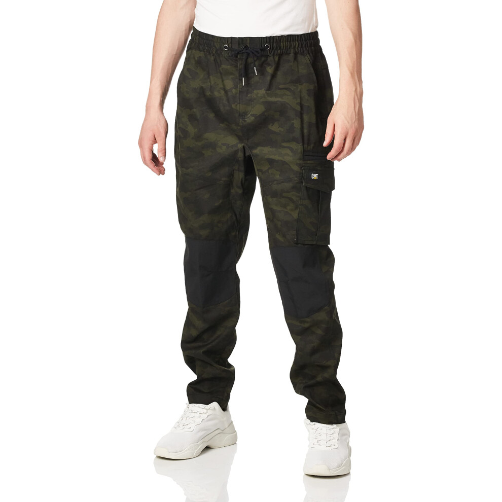 Pantalon cargo de travail slim fit Caterpillar pour homme, camouflage de nuit, taille 36/32