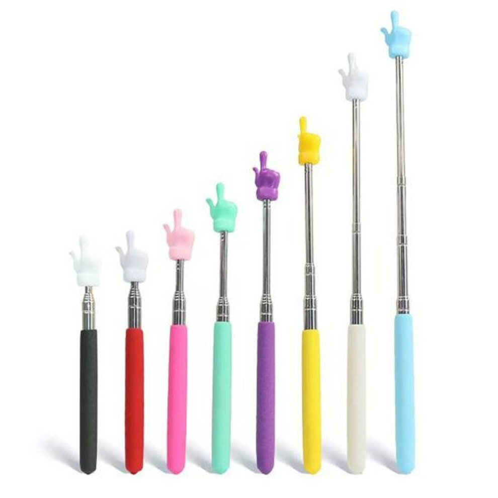Finger Reading Stick Retractable Stainless Steel Lightweight Portable Teaching Stick Whiteboard Pointer Handheld Presenter Telescopic Rod