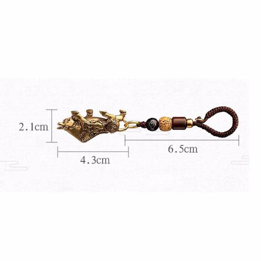 (Other) Lucky Rope Animal Brass Zodiac Bull Car Accessories Car Key Chain Keyfob Key Rings Bag Keychain