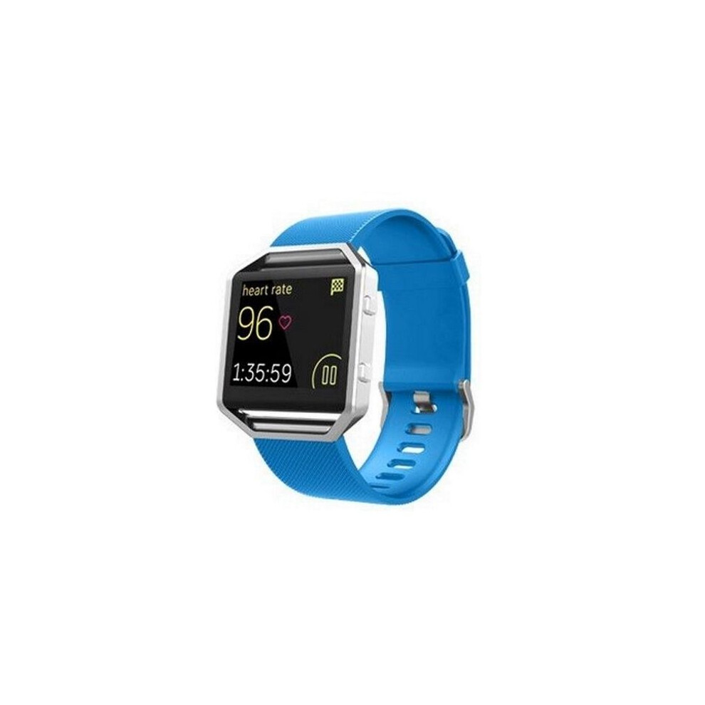 (Large, Sky ) Silicone Bracelet Sell Wrist Band Strap Replace For Fitbit Blaze Watch Smart Hot Blue