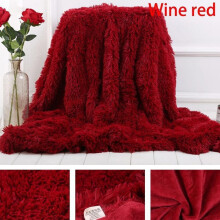 (wine red, 130x160cm) Soft Faux Fur Coral Fleece Blanket Winter Warm Fuzzy Shaggy Fluffy Blanket Cover Luxury Plush Fuzzy Bed Cover Blanket Bedding