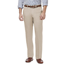 Haggar Heren Premium No Iron Khaki Straight Fit & Slim Fit Flat Front Casual Pant, Zand, 34B x 32L