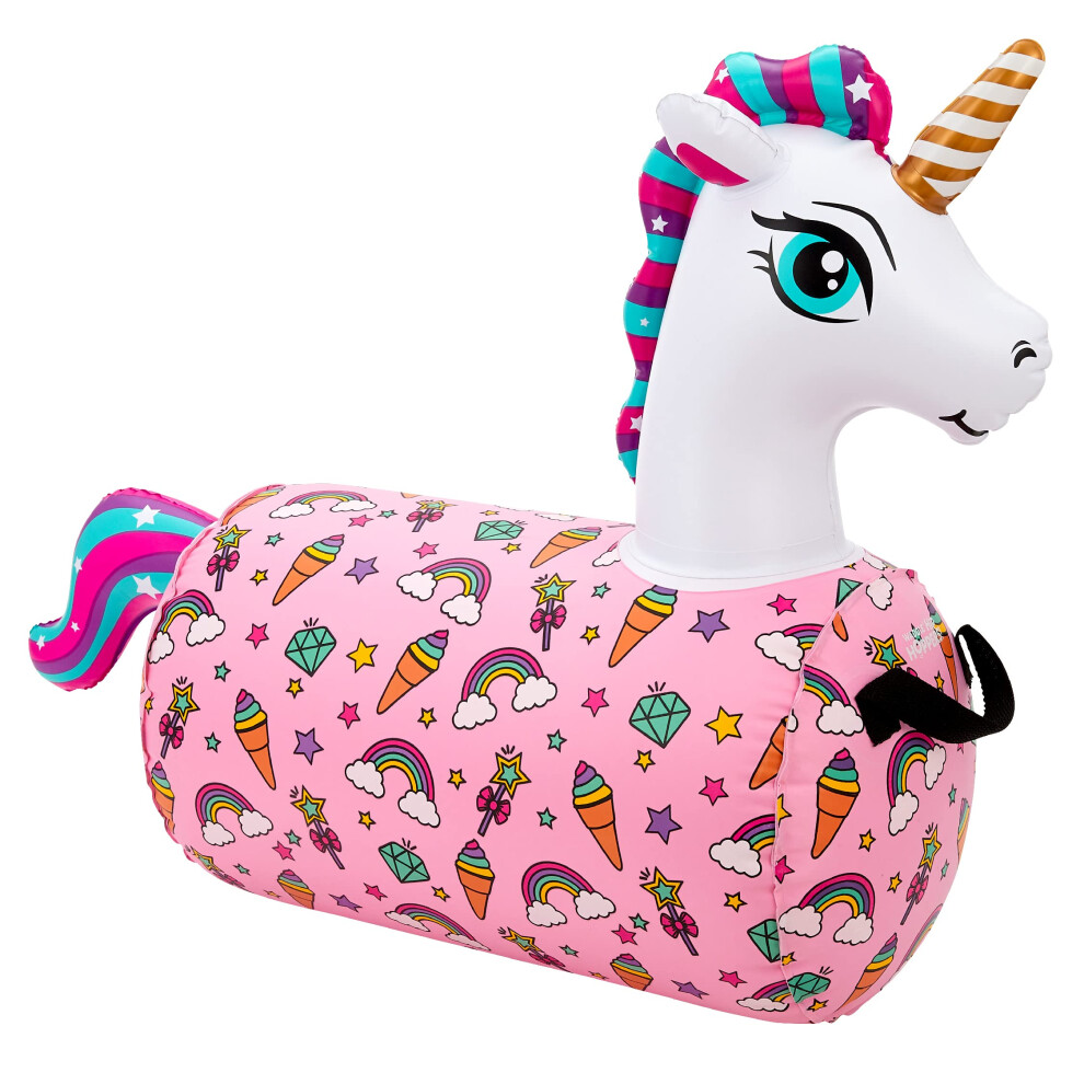 WADDLE Hip Hopper Inflatable Hopping Animal Bouncer Unicorn  Ages 2 and Up  Supports Up to 85 Pounds