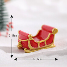 (J) Landscape Santa Miniature Claus Sled Train Cake Decorative Accessories Resin
