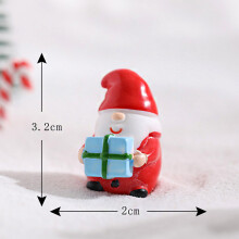 (C) Landscape Santa Miniature Claus Sled Train Cake Decorative Accessories Resin