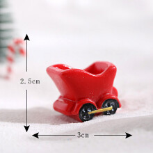 (K) Landscape Santa Miniature Claus Sled Train Cake Decorative Accessories Resin