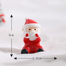 (A) Landscape Santa Miniature Claus Sled Train Cake Decorative Accessories Resin