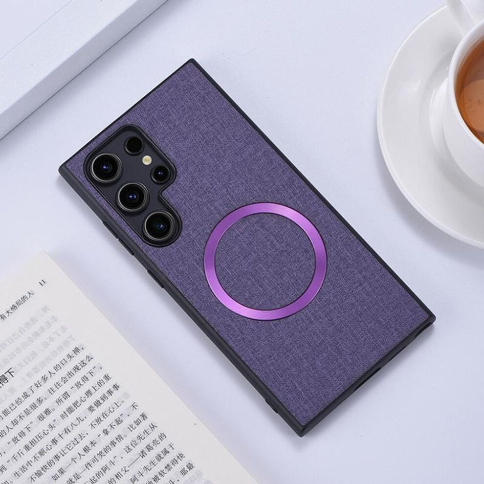 (purple, Samsung S24 Ultra) For Xiaomi 14T Poco X6 Pro M6 Redmi Note 13 Pro Samsung S25 S24 Ultra Cover TPU Hybrid For Magsafe Nylon Cloth Shockproof Phone Case