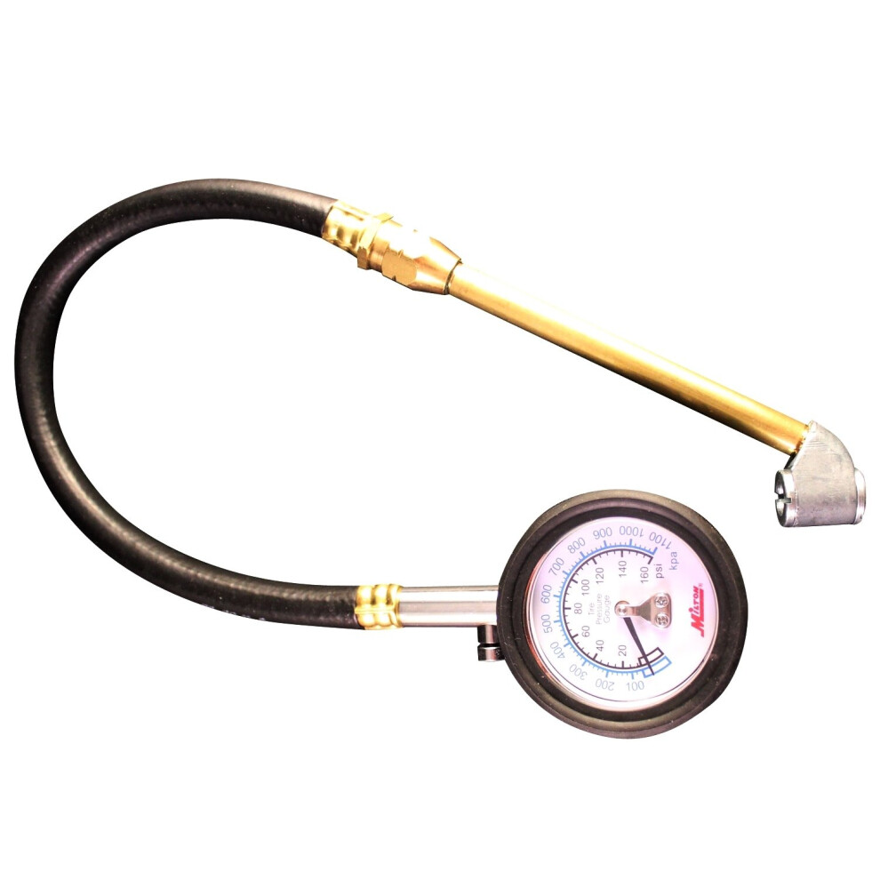Milton (S-936) High Pressure Dial Tire Pressure Gauge - Dual Head Air Chuck, 12" Hose 030937314109