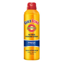 Gold Bond No Mess Spray-Pulver, Frischer Duft/Aloe, 198 g, 2 Stück