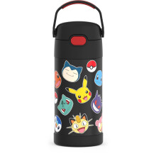 THERMOS FUNTAINER Water Bottle with Straw - 12 Ounce, Pok?mon - Kids Stainless Steel Vacuum Insulated Water Bottle with Lid