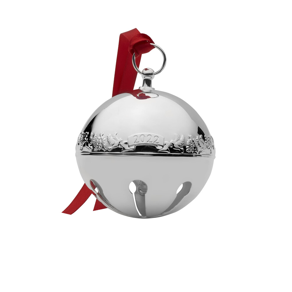 Wallace 2022 SilverPlated Sleigh Bell Ornament  52nd Edition  for Christmas