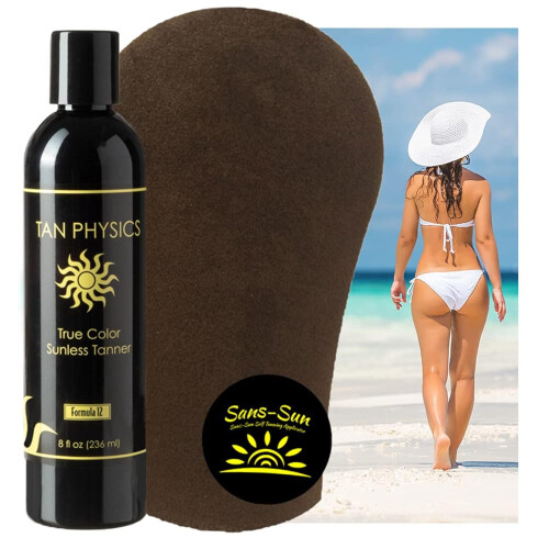 Dell Tan Physics True Color Tanner 8 oz w Tanning Mitt van Sans-Sun 2