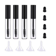 Confezione da 4 tubetti vuoti per mascara con scovolino per ciglia ForSewian, flacone per crema per ciglia premium da 10 ml con mini imbuti e tap