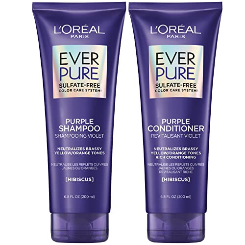 L’Oréal Paris L'Oreal Paris EverPure Sulfatfreies Lila Shampoo und Conditioner Set für Blond, Gebleicht, Silbern oder Braun