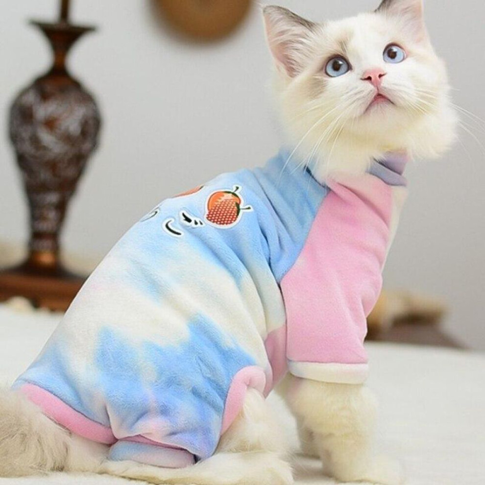 (S) Cat Clothes Winter Warm Soft Cats Cotton Hoodies Cat Costumes Pullover Kitten Clothes Kitty Sweaters For Cats