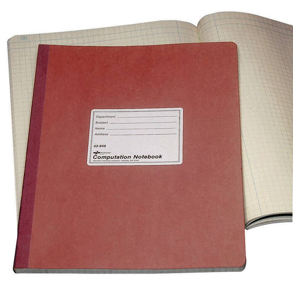 Photos - Notebook National Brand Computation , 4 X 4 Quad, Brown, Green Paper, 11.75 x 9.25 Inches, 75 Sheets 43648(43648)