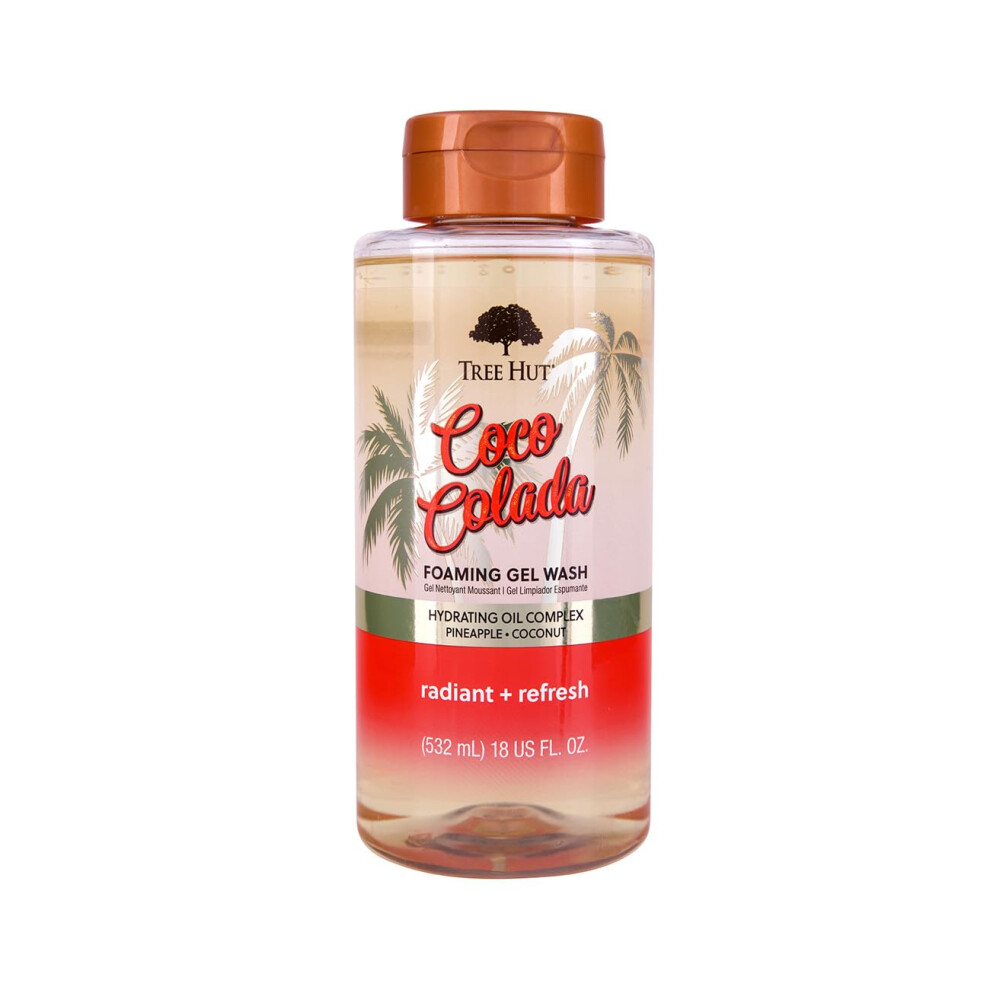Boomhut Tree Hut Coco Colada Radiant & Refresh Foaming Gel Wash 18 Oz.