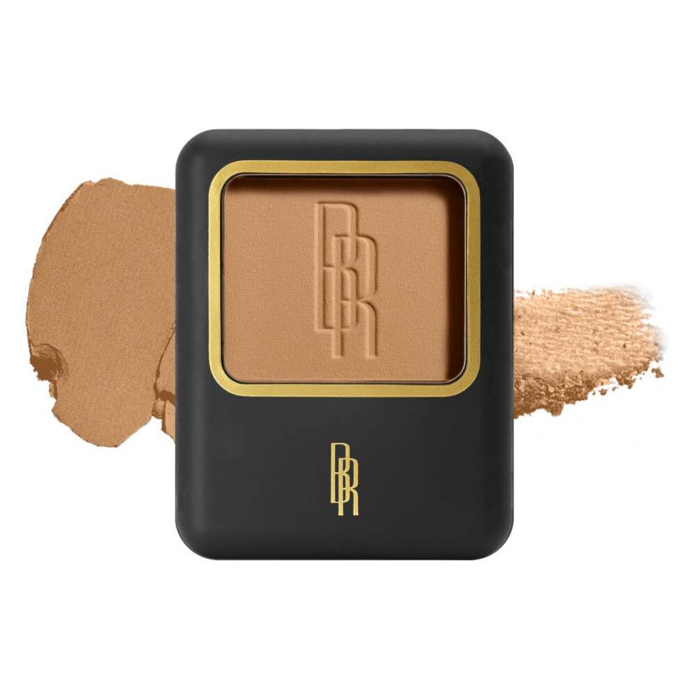 Black Radiance Pressed Powder  Buildable & Blendable Matte Finish Shine Control Compact with Mirror & Applicator  Cruelty-Free & Vegan - Crm