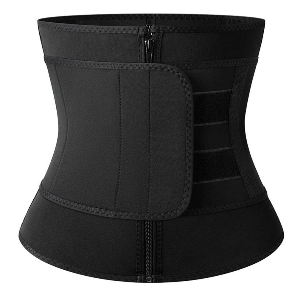 (black, M) Men Body Shaper Slimming Belt Workout Trimmer Shapewear Waist Trainer Cincher Modeling Straps Gym Fitness Equipment Sport Girdle Sauna Sweat Burner