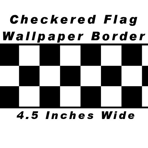 Wandbordüre mit Schachbrettmuster-4,5 Zoll (Schwarzer Rand) 2