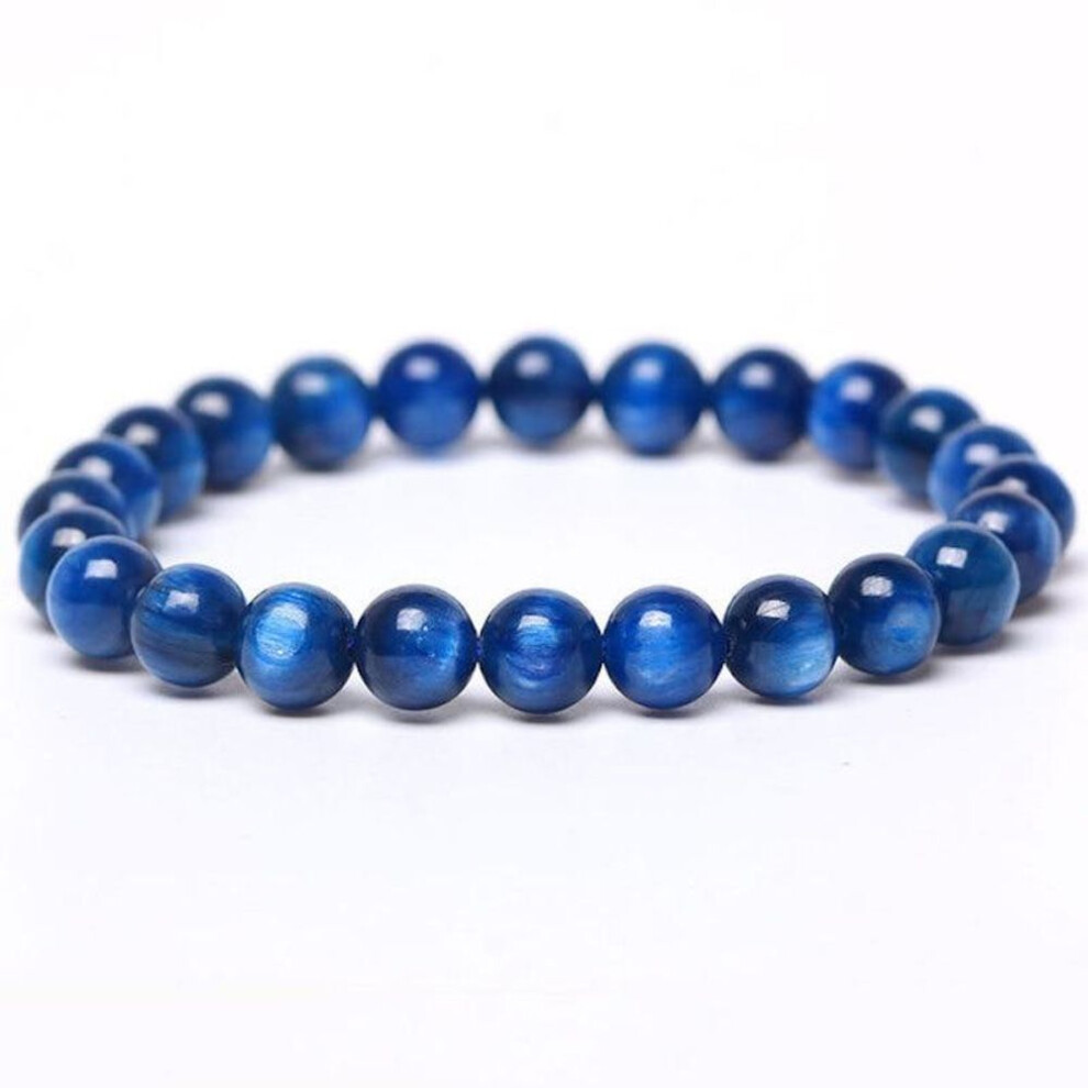 (8") Beaded Bracelet 7a Grade Genuine Natural Kyanite Stone Bracelet For Women Real Stone Beaded Men Bracelets Fashion Charm Gem Jewelry