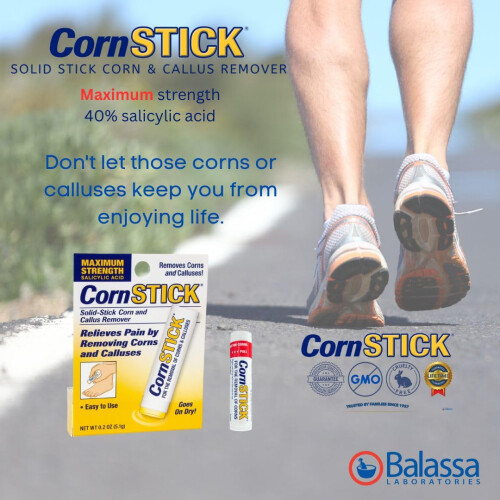 CornStick Maximum Strength Salicylic Acid Solid-Stick Corn and Callus Remover 0.2 Oz 1