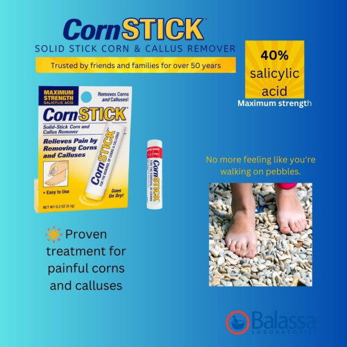 CornStick Maximum Strength Salicylic Acid Solid-Stick Corn and Callus Remover 0.2 Oz 2