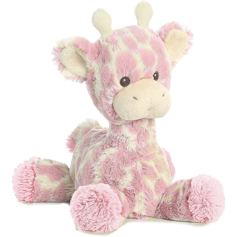 ebba Loppy Giraffe Plush (Pink Plush) - Super Soft Baby Rattle Giraffe with Embroidered Face, Floppy Limbs - 84561
