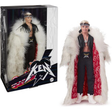 Barbie The Movie Collectible Ken Doll Wearing Big Faux Fur Coat and Bl
