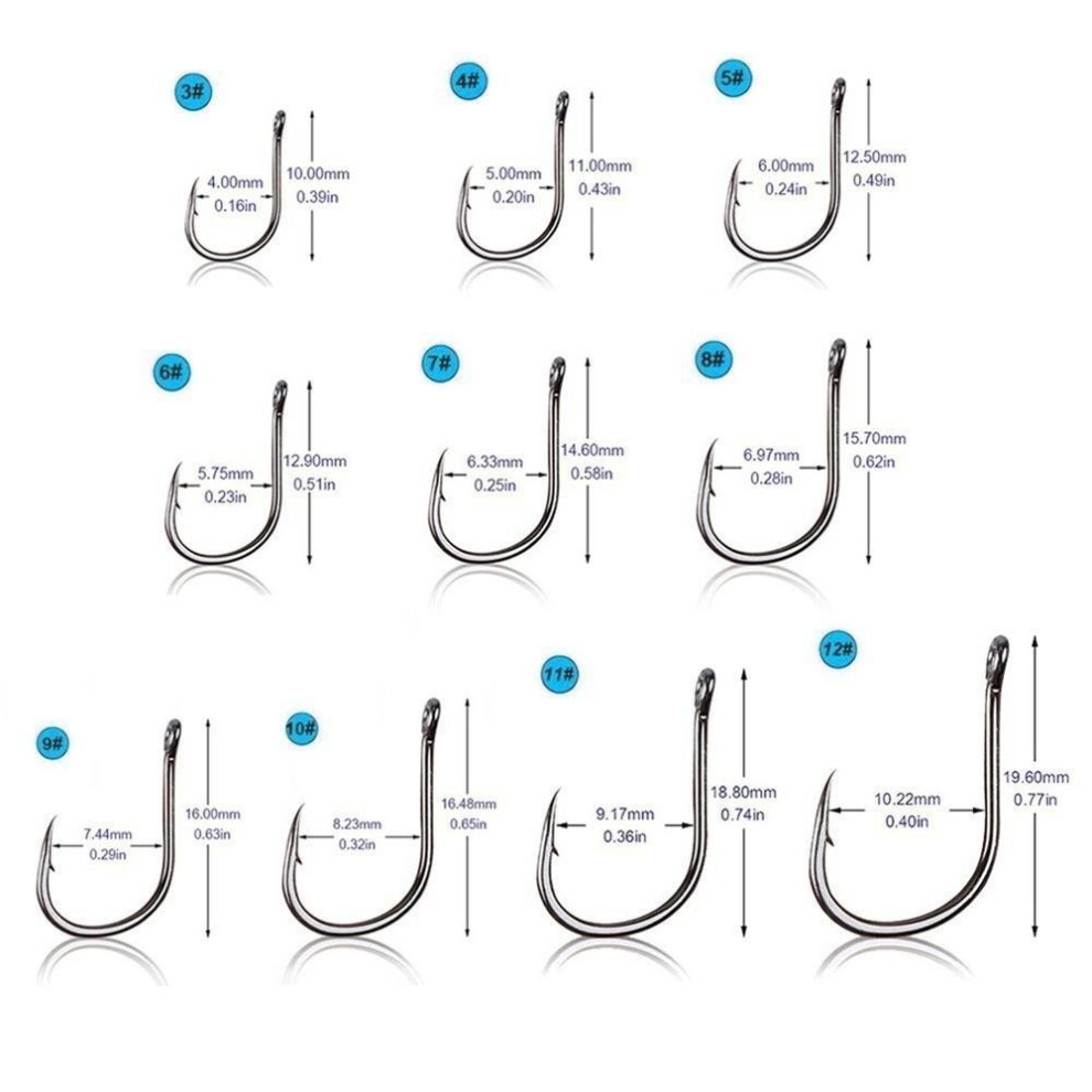100pcs Durable Silver Fishing Hooks With Hole Carp Fishing Tackle Circle Jig Hooks Fishing Accessories