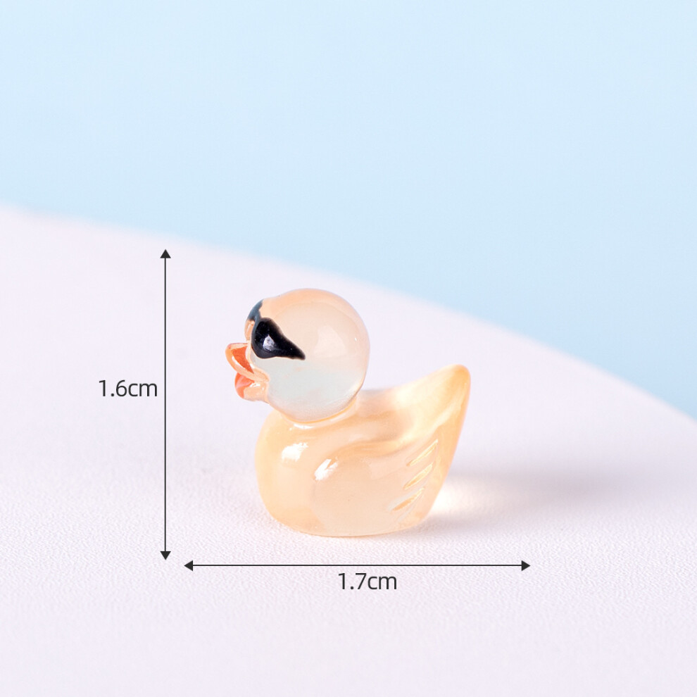 (Orange) Ornament Yellow Sunglasses Duck Luminous Doll Micro Landscape Desktop Decoration