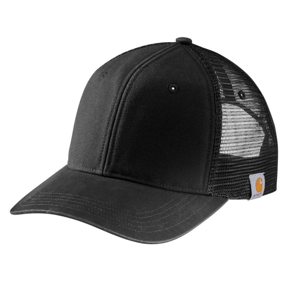 Carhartt Men's Black Canvas Mesh Back Cap, One Size - Built for Everyday Comfort (105298)