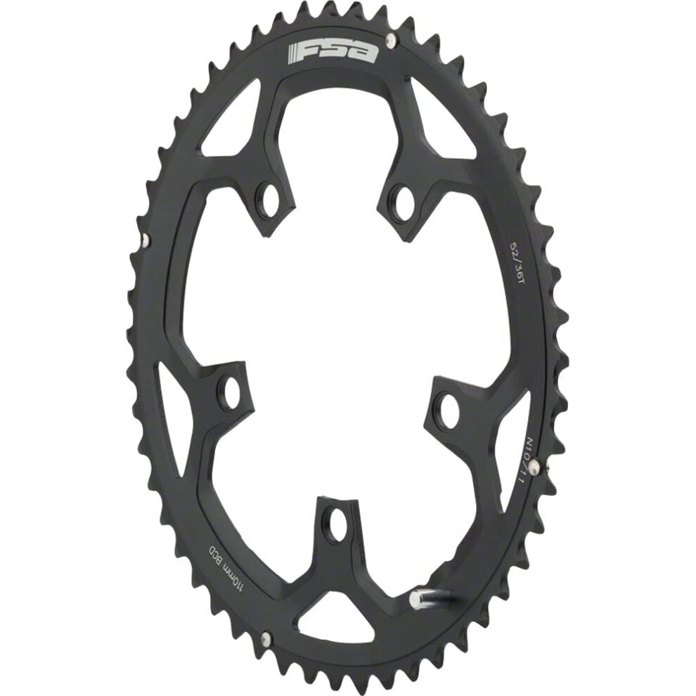 Fsa Pro Road 52T 110Mm N10/11 - Guarnitura Strada Nera Per Bici, Alta Prestazione E Affidabilità-image