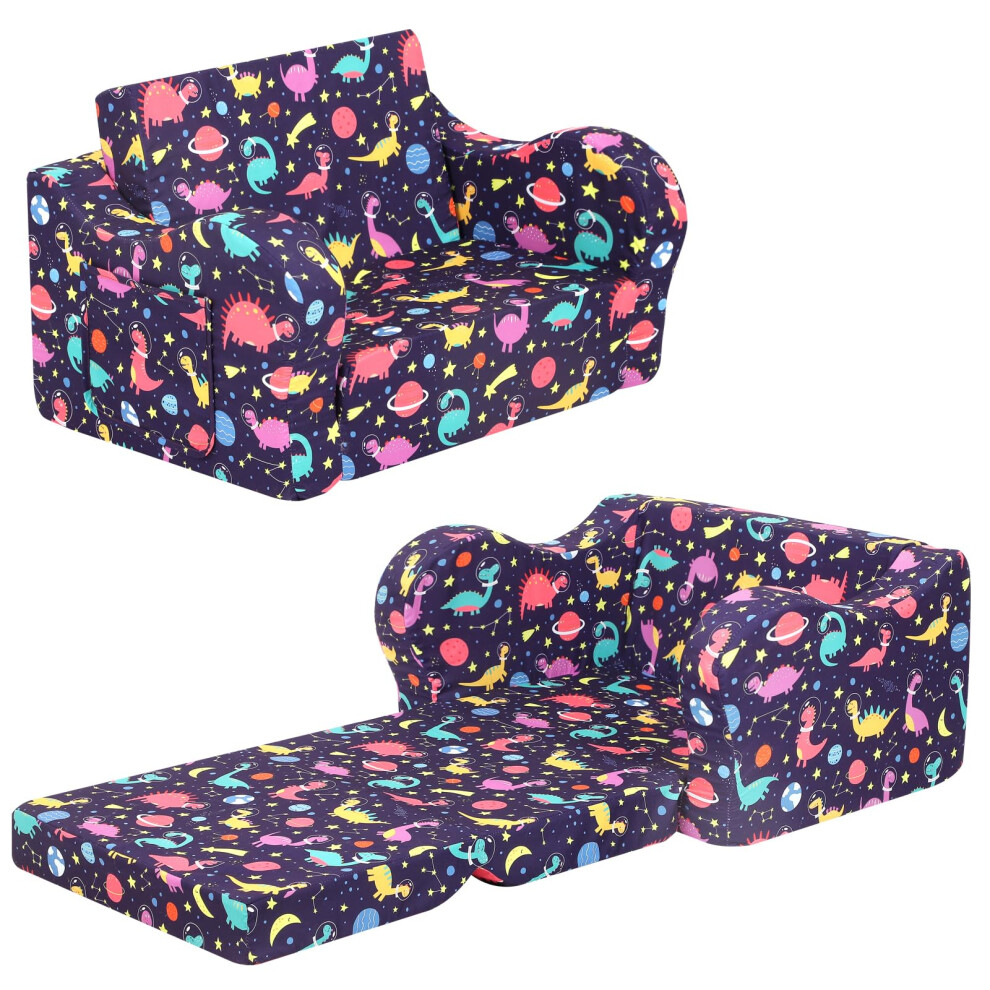 Canap? pour enfants MOMCAYWEX Dinosaure 2 en 1 Canap? pour enfants Canap? convertible pliable en lit pour filles et gar?ons