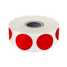 1500 PCS Red Round Color Coding Circle Dots Inventory Stickers Labels with Perforation Line in Roll (Each Measures 1"" in Diameter)