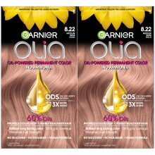 Garnier Olia Hårfärg Ammoniakfri Briljant Färg Oljerik Permanent Hårfärg, 8.22 Medium Rose Gold, 2-Pack