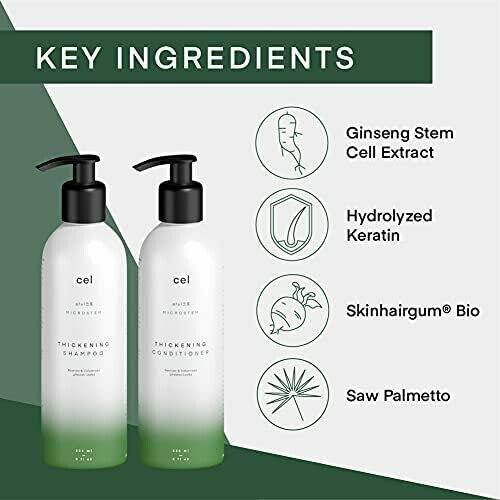 Shampoo e Balsamo Cel Microstem - Set Anticaduta con Estratto di Cellule Staminali e Biotina, Senza Solfati e Parabeni, 2 x 1